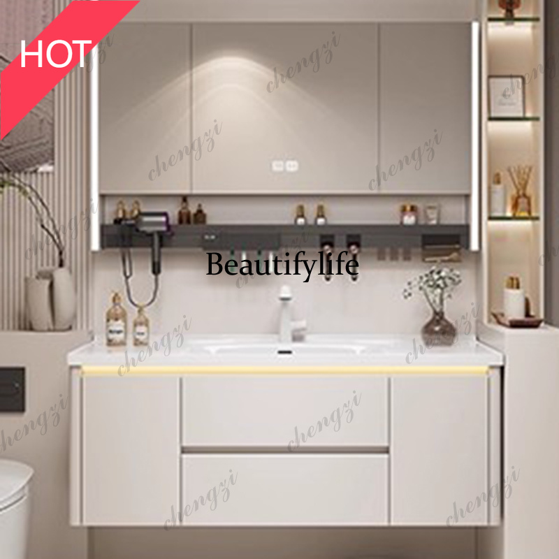 Home Bathroom Partition - M07 Organizatör Depolama Dolabı Ayna Tuvalet