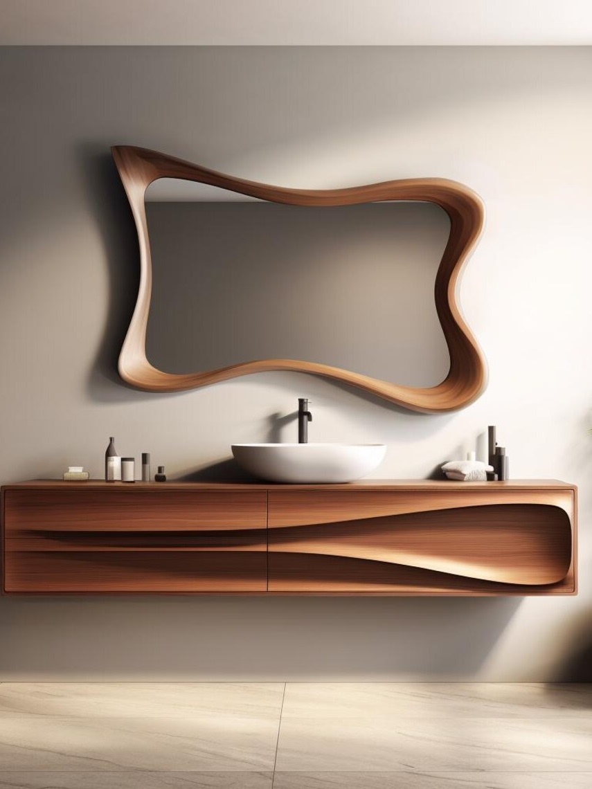 Bathroom Mirror Led - & Fransız tarzı Vintage Ahşap Banyo