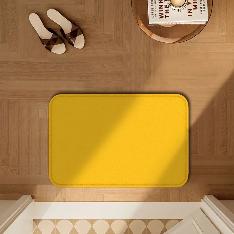 Home Bathroom Door Design - 1 adet saf sarı desen paspaslar