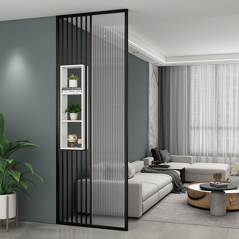 Home Bathroom Partition - Basit Modern Oluklu Temperli Cam Bölme