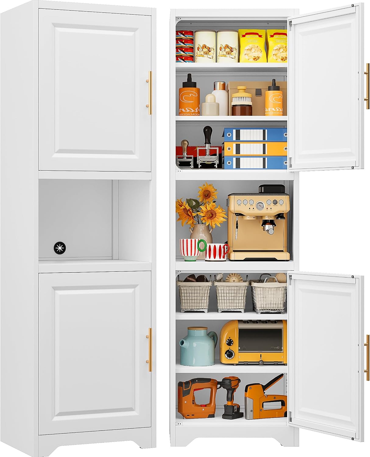 Home Bathroom Shelf - 67 İnç Uzunluğunda Dar Depolama Dolabı,