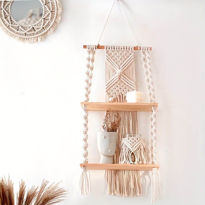 Home Bathroom Shelf - Bohem El Yapımı Makrome Dokuma Duvar