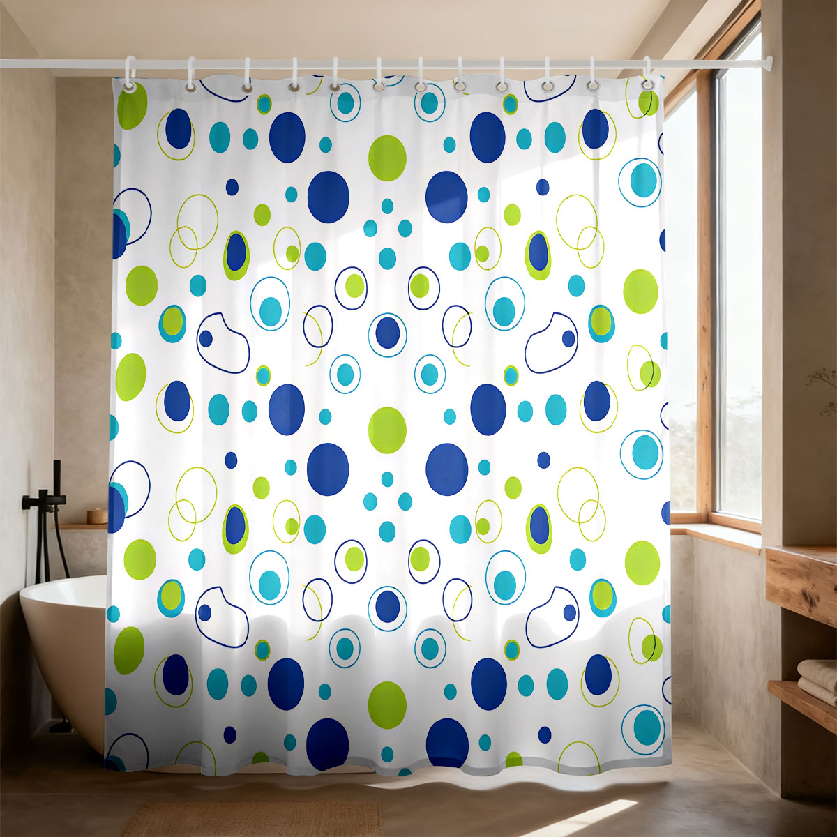 Home Bathroom Partition - 1 adet Renkli Kökenli Baskılı Duş