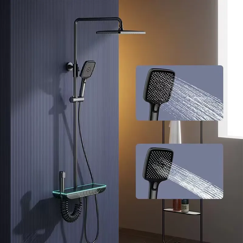 Home Bath - Akıllı Dijital Termostatik Duş Seti Pirinç