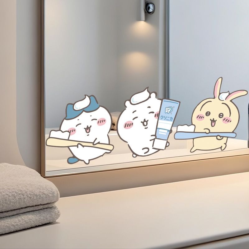 Sıcak Chiikawa Ayna Çıkartmala - Home Theater Bathroom incelemesi ve fiyatı