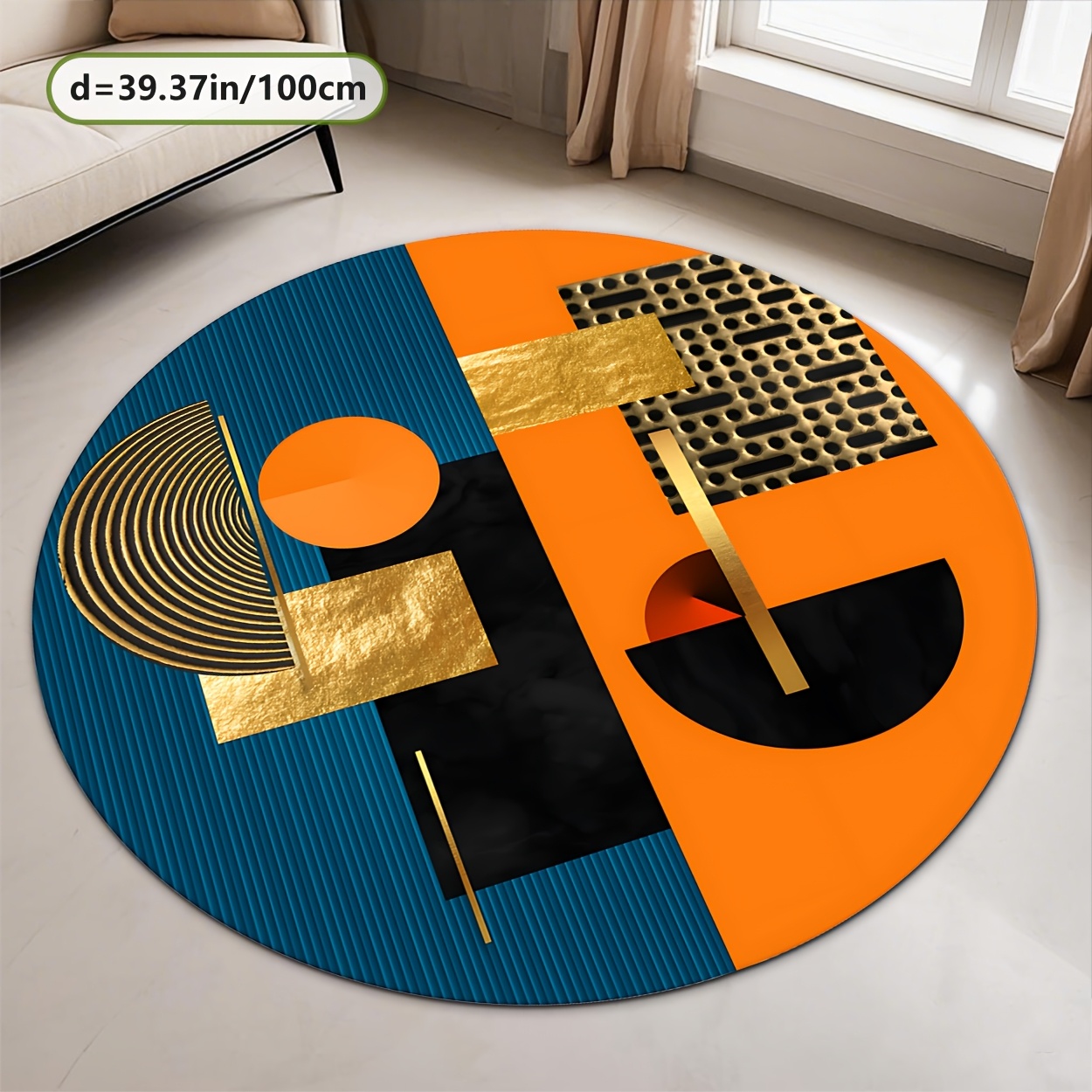 Turuncu Mavi Altın Soyut Geome - Home Bathroom Door Design incelemesi ve fiyatı