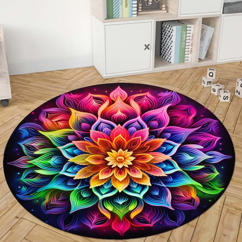 Gökkuşağı Mandala Yuvarlak Hal - Home Bathroom Door Design incelemesi ve fiyatı