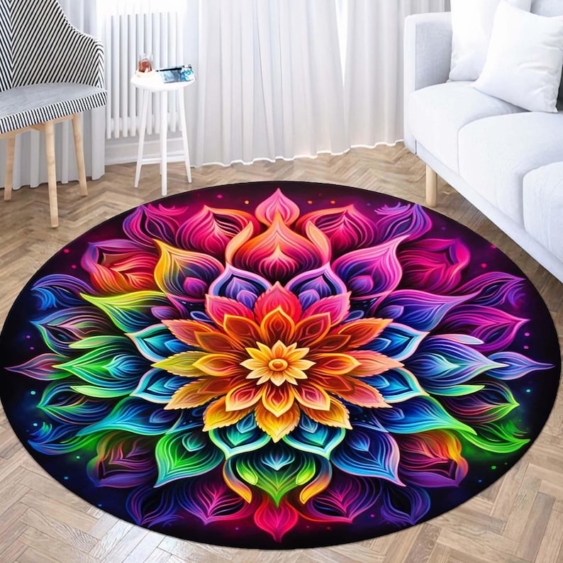 Gökkuşağı Mandala Yuvarlak Hal - Home Bathroom Door Design incelemesi ve fiyatı