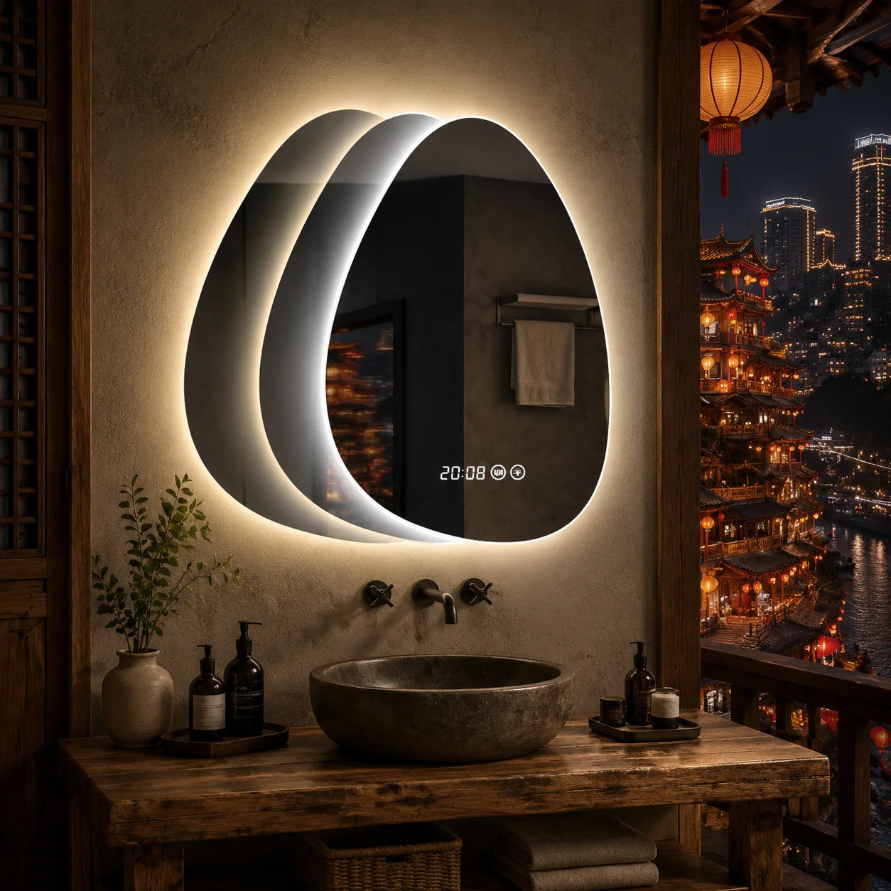 Düzensiz Şekilli Akıllı LED Ba - Bathroom Mirror Led incelemesi ve fiyatı