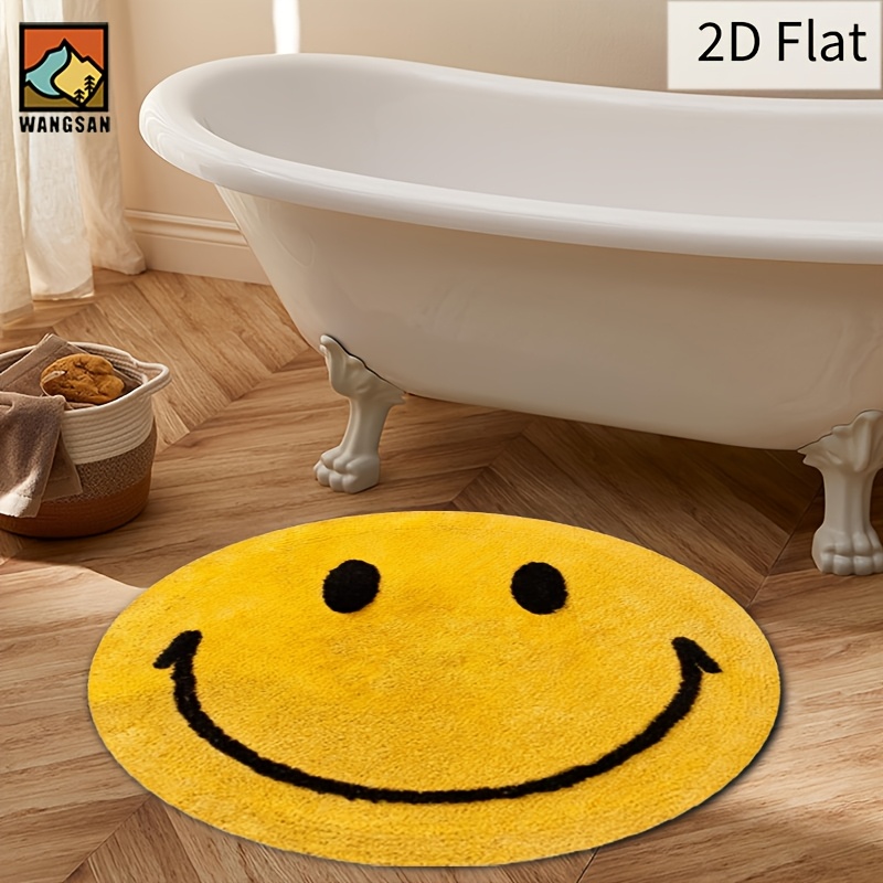 2D Yuvarlak Flanel Halı Gülen  - Home Bathroom Door Design incelemesi ve fiyatı