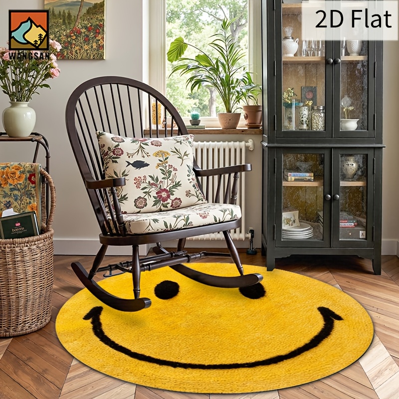 2D Yuvarlak Flanel Halı Gülen  - Home Bathroom Door Design incelemesi ve fiyatı