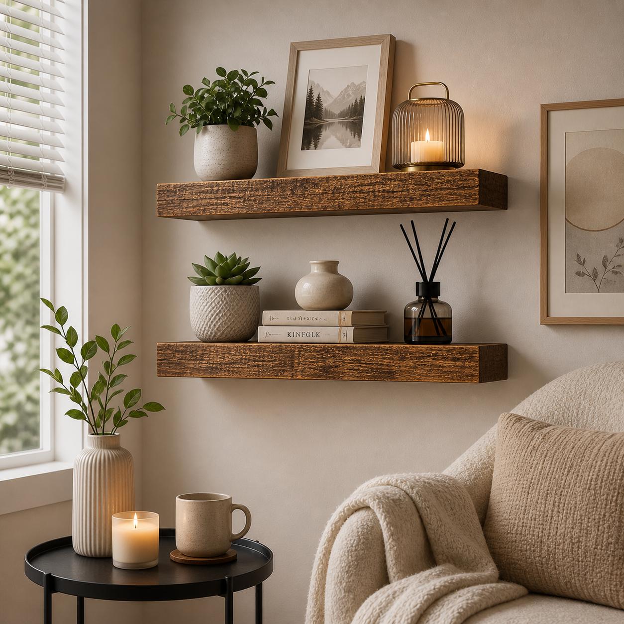 2 Adet Rustik Ahşap Duvara Mon - Home Bathroom Shelf incelemesi ve fiyatı