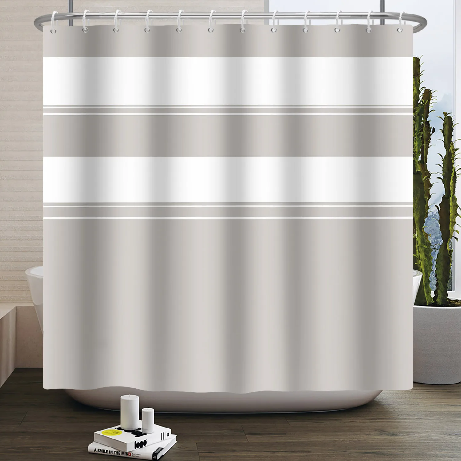 Basit Çizgi Desen Duş Perdesi  - Home Bathroom Partition incelemesi ve fiyatı