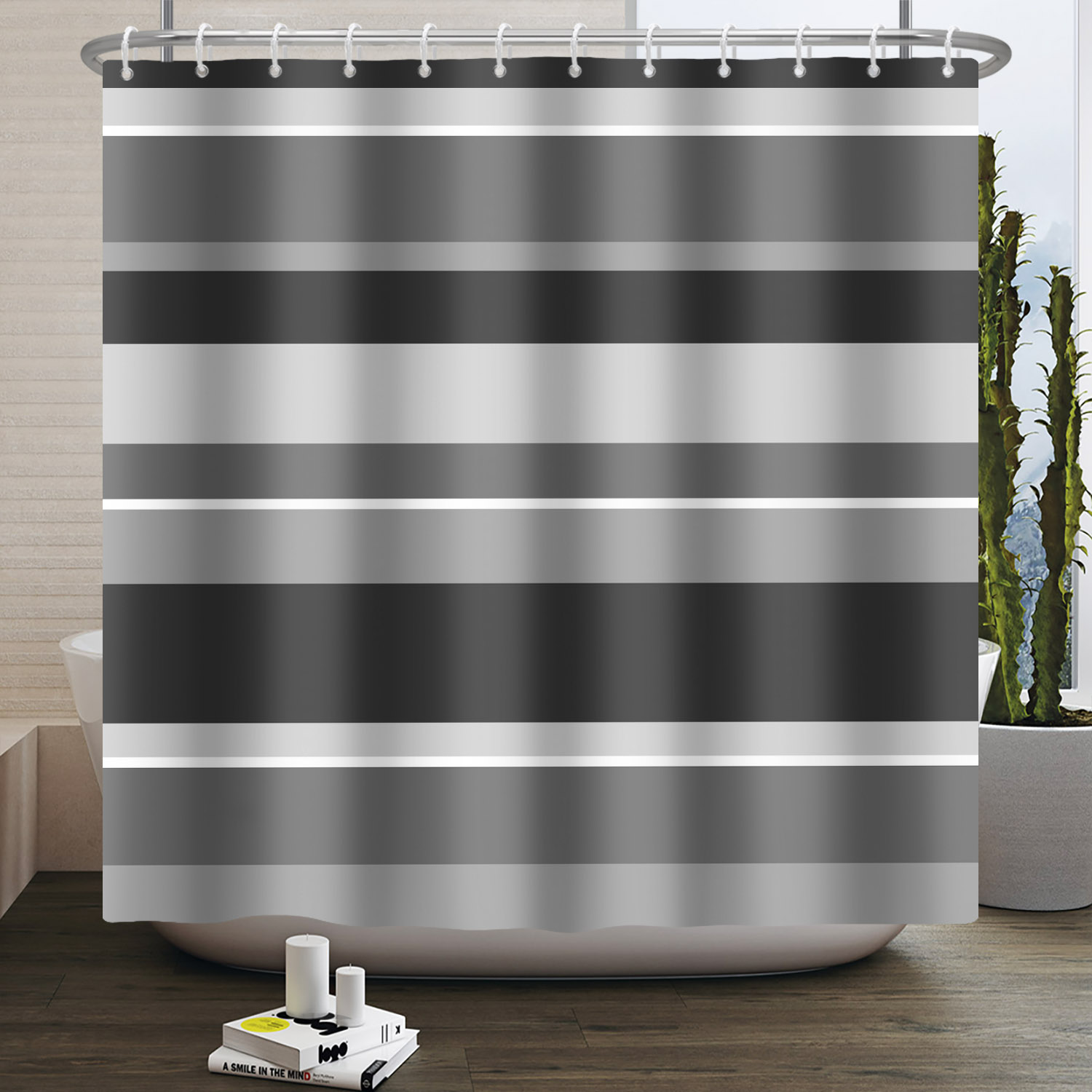 Basit Çizgi Desen Duş Perdesi  - Home Bathroom Partition incelemesi ve fiyatı